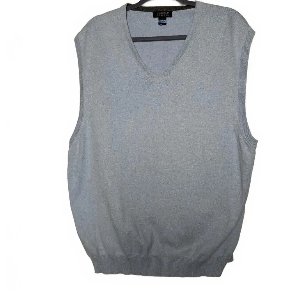 Men's Light Blue  V-Neck Soft knit‎ Sweater Vest